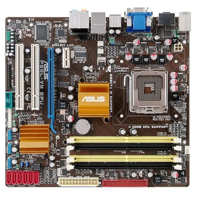 LGA775 для ASUS P5QL-VM ЭПУ использоваться для настольных ПК G43 775 материнская плата DDR2 USB2.0 SATA2