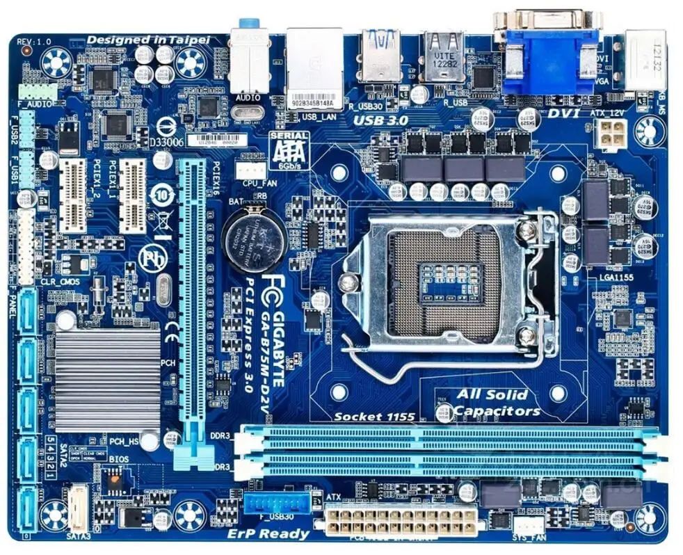 Материнская плата LGA1155 B75 для Gigabyte оригинальная б/у настольная 1155 DDR3 USB3.0 SATA3 |