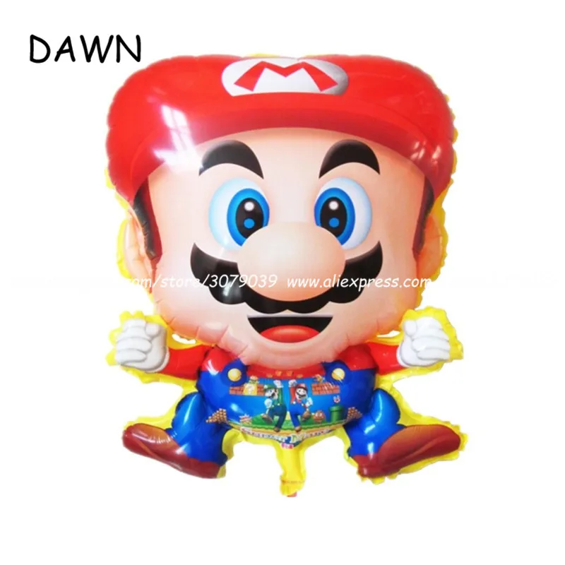 

1pcs/lot 60*45cm Red Super Mario balloon Classic Toys Mario Bros Mylar balloons biethday party decoration balloons kid toys