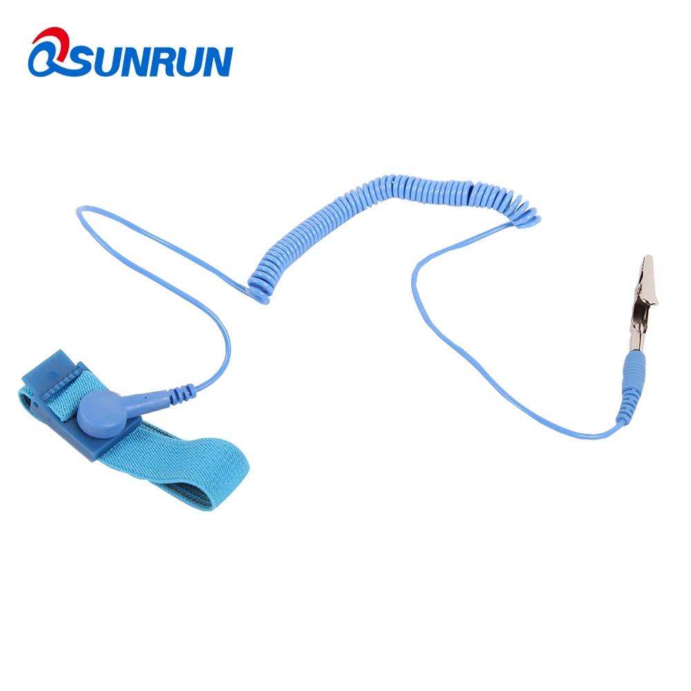 

QSUNRUN Adjustable Anti-Static Wrist Straps equipped with Grounding Wire and Alligator Clip For ESD protected area