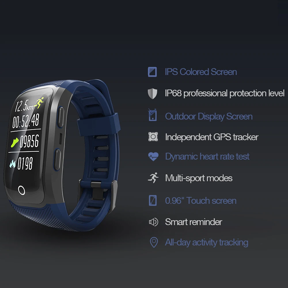 New Smart Watch IP68 Waterproof Sports Watches Men Heart Rate Monitor Fitness Tracker Wristband Color Screen GPS For ios Android