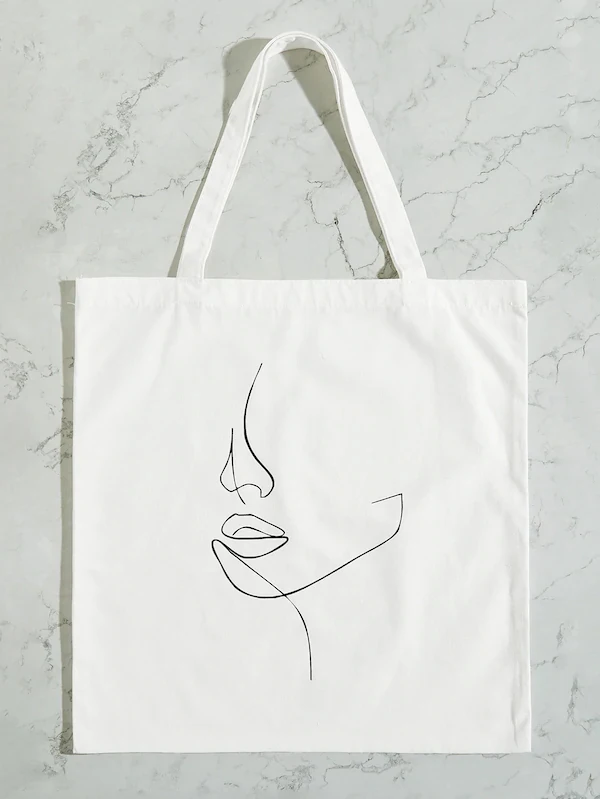 

Abstract Figure Print tote bag graphic shopping bag hipster Cosmetic bag street style Travel bag handbag Canvas bag with zipper