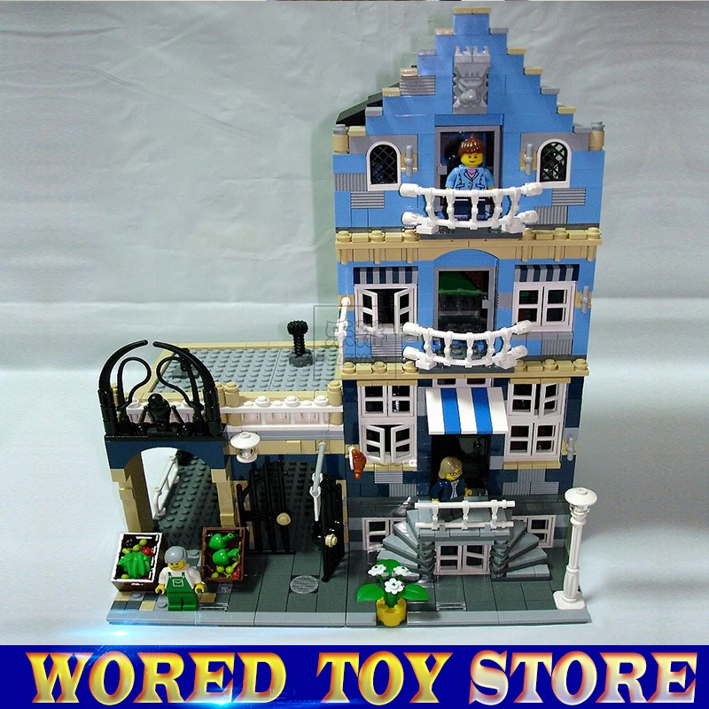 

New Lepin 15007 Factory City Street European Market Model Building Block Set Bricks Kits DIY Compatible legoed 10190