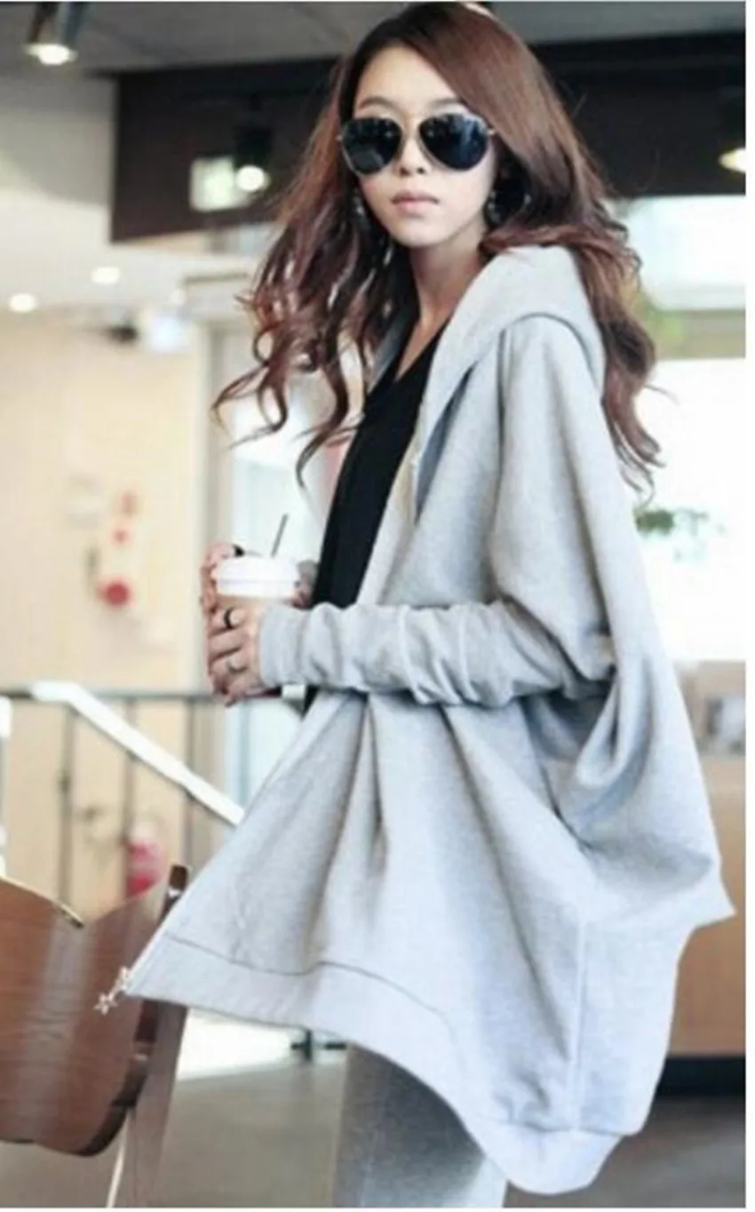 

Spring and Autumn New Loose Bat Sleeve Hooded Maternity Coat Top