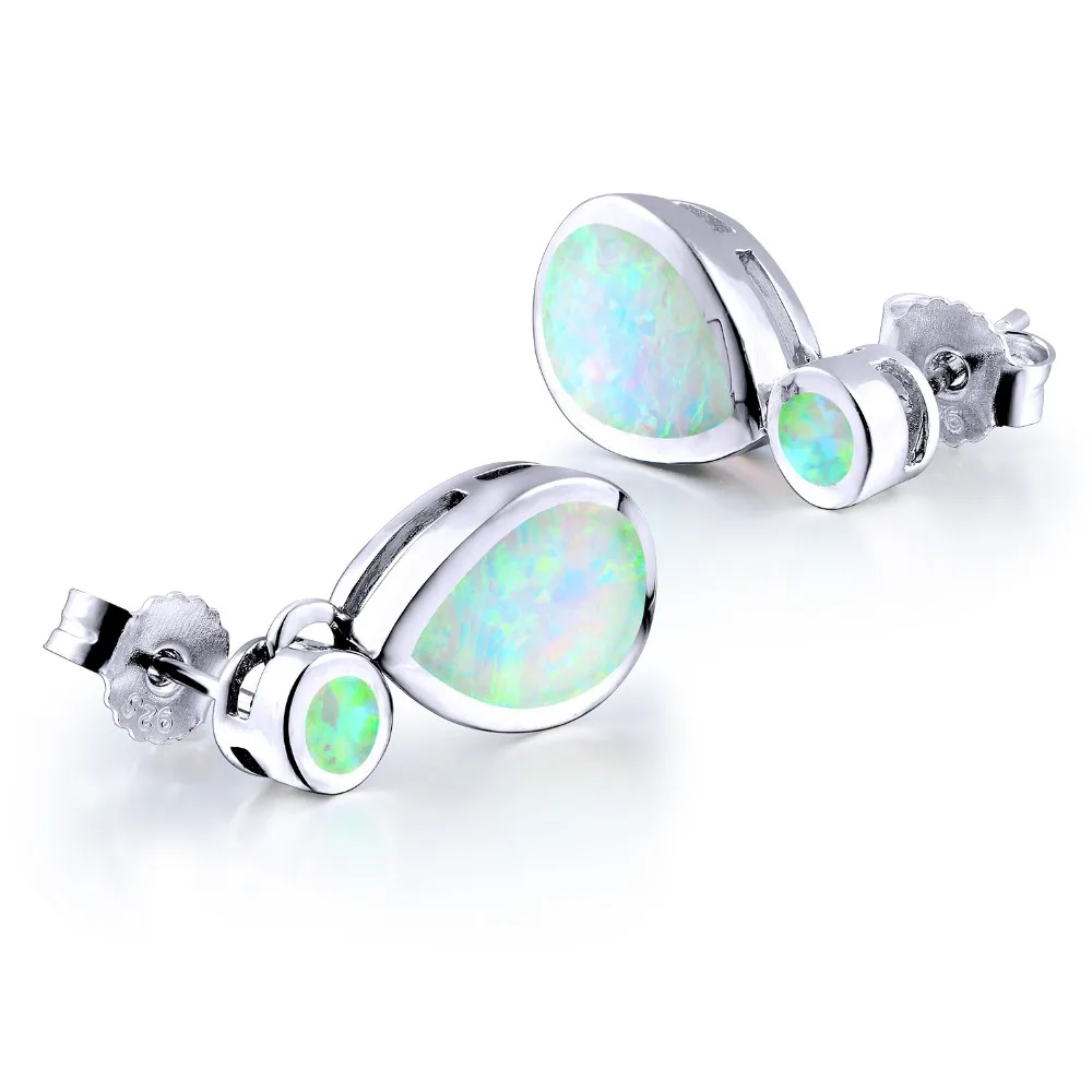 

DORMITH 925 sterling silver synthesis opal drop earring Blue/white Dragonfly dangle earrings rhodium plated for women jewelry