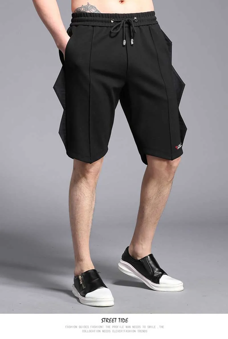 Новые модные летние Сращенные Мужские Короткие повседневные шорты в стиле пэчворк уличные пляжные шорты, для пляжа короткие брюки мужская одежда