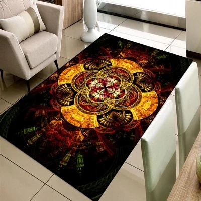 Абстрактный зеленый красный желтый космический Звездный 3d принт Нескользящая микрофибра Гостиная декоративный современный моющийся коврик