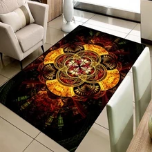 Абстрактный зеленый красный желтый космический Звездный 3d принт Нескользящая микрофибра Гостиная декоративный современный моющийся коврик