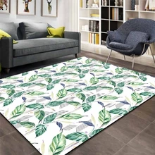 Темно-синие зеленые листья белый пол цветочный 3d принт Нескользящая микрофибра Гостиная декоративный современный моющийся коврик