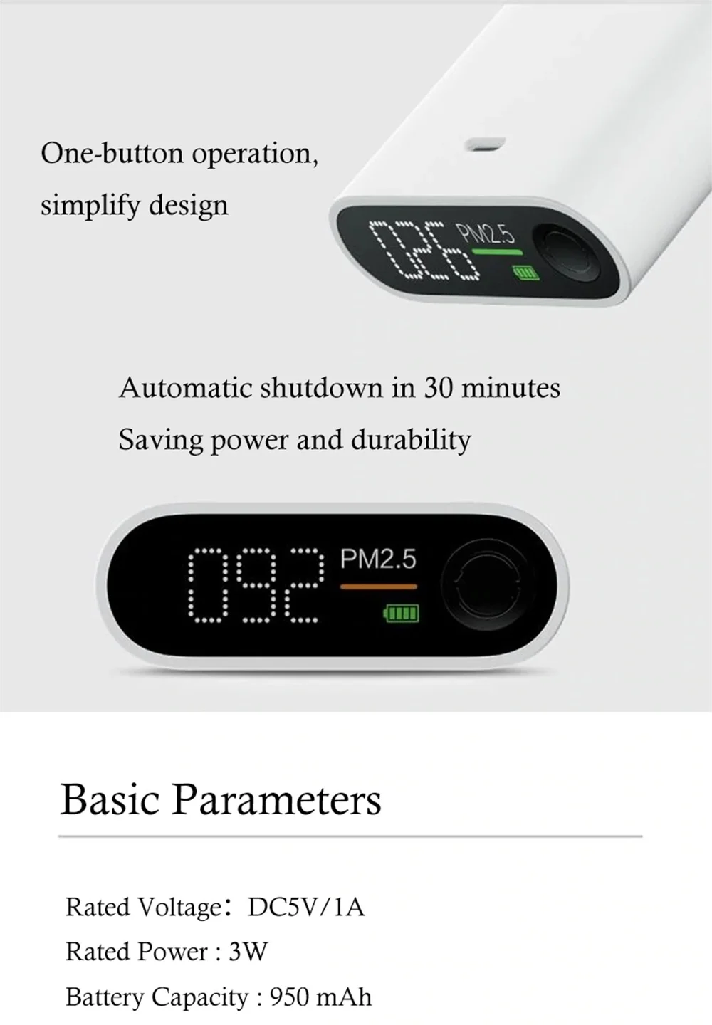 Xiaomi Mijia Smartmi PM2.5 детектор воздуха портативный чувствительный Mijia тестер качества воздуха светодиодный экран трехцветный цифровой индикатор
