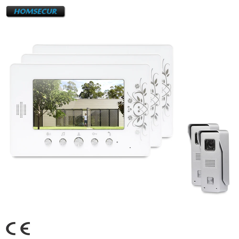 

HOMSECUR 7" Wired Video Door Intercom System Electric Lock Supported for Home Security : XC002+XM709
