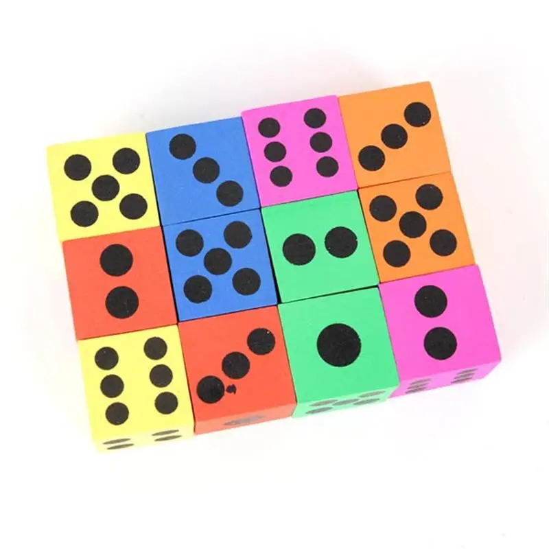 

12 pcs Children Big Dice Housework Playing Foam Dice For Kids (Random Color)