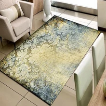 Else желтый синий винтажный османский ретро 3d рисунок принт Нескользящая микрофибра для гостиной декоративный современный моющийся коврик