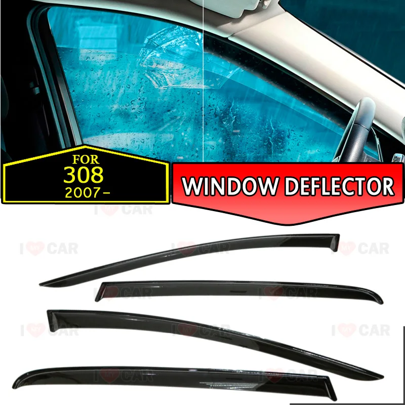 Window deflectors for Peugeot 308 I 5D 20072015 car window deflector wind guard vent sun rain