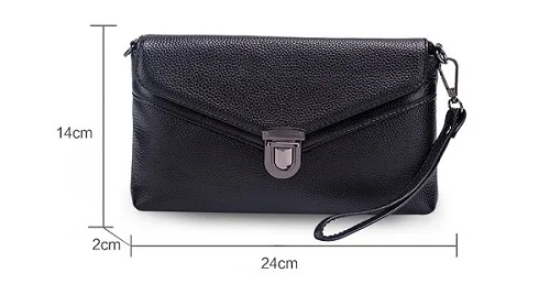 MJ Brand Women Handbag Fashion Genuine Leather Envelope Day Clutch Female Flap Messenger Bag Small Buckle Crossbody Shoulder Bag (6)