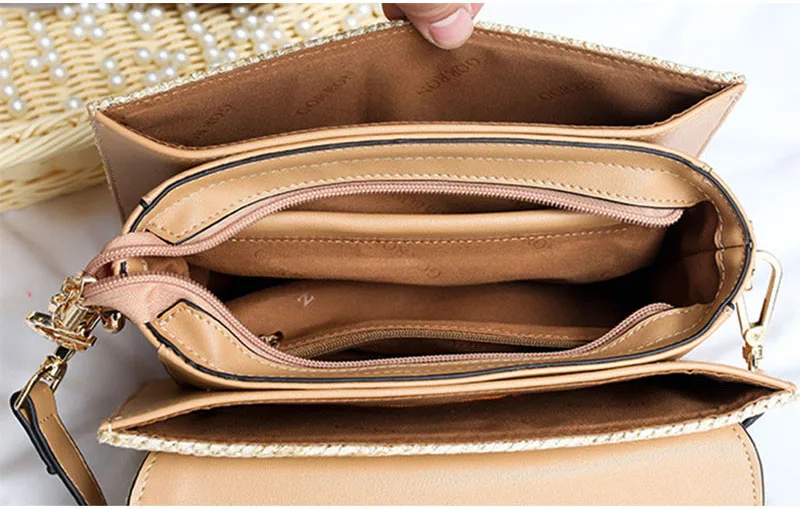 Women Summer Beach Straw Bags Female INS Popular Handbag Fashion Lady Shoulder Bag Ring Travel Knitted Crossbody Bolsa SS3171 (13)