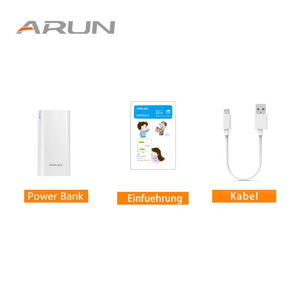 ARUN 20000 mAh внешний аккумулятор 2 USB портативный мобильный телефон зарядное