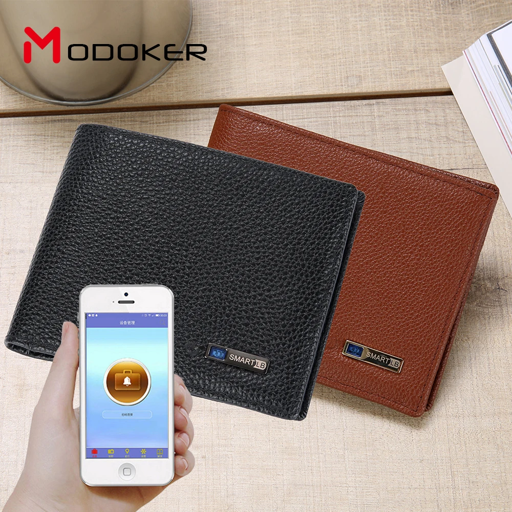Modoker Умный кошелек из натуральной воловьей кожи с Bluetooth отслеживанием анти