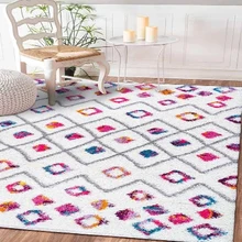 Else Геометрическая плитка линии цветной ацтекский этнический 3d принт Нескользящая микрофибра Гостиная декоративный современный моющийся коврик