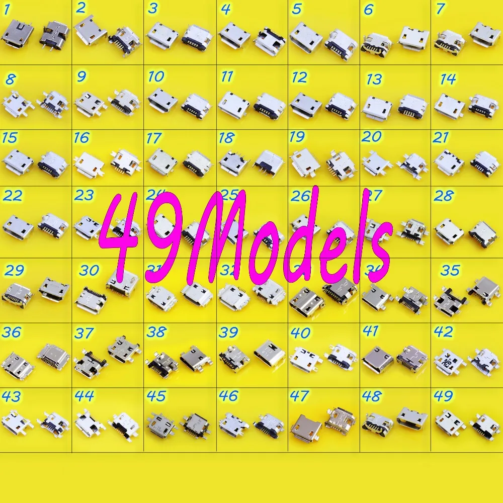 49 модель мини micro usb разъем зарядки гнездо V8 Порты и разъёмы штекер 5Pin 7 контактный