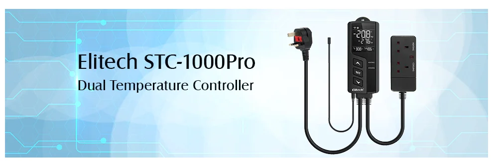 Elitech цифровой Предварительно проводной контроллер температуры/термостат охлаждения и нагрева контроллер, легкий контроль, UK Plug