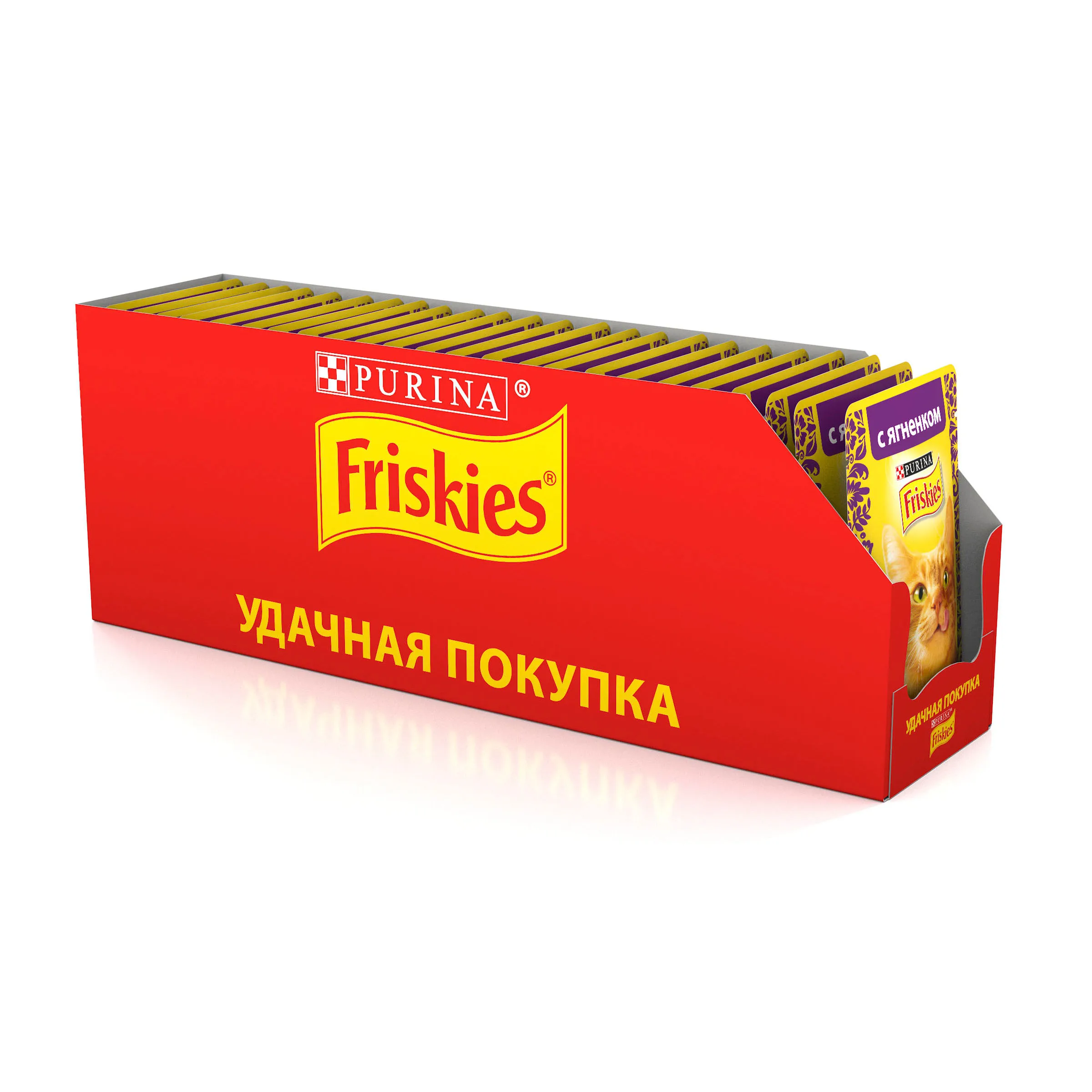 Набор влажный корм для кошек Friskies с ягненком в подливе, Пауч, 85 г x 24 шт