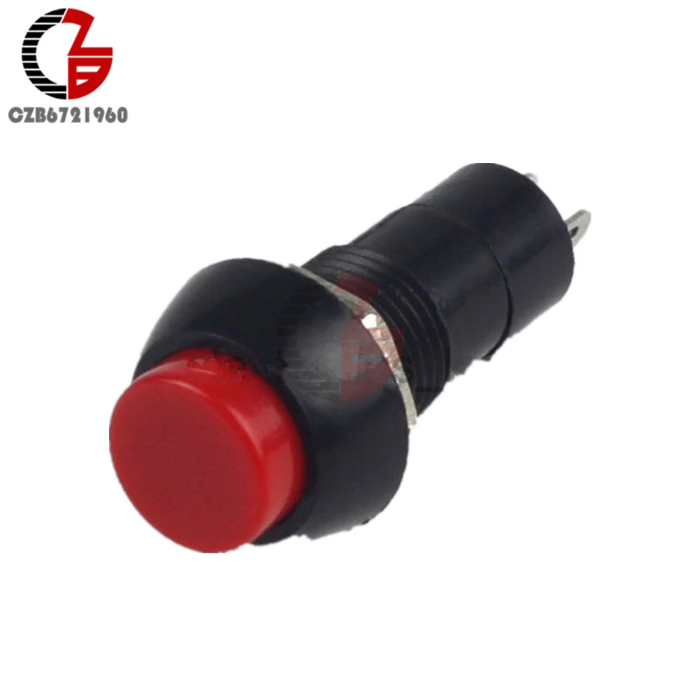 

5PCS 12mm 250V 3A Red Push Button Switch PBS-11B No Self-Lock ON/OFF Lock New