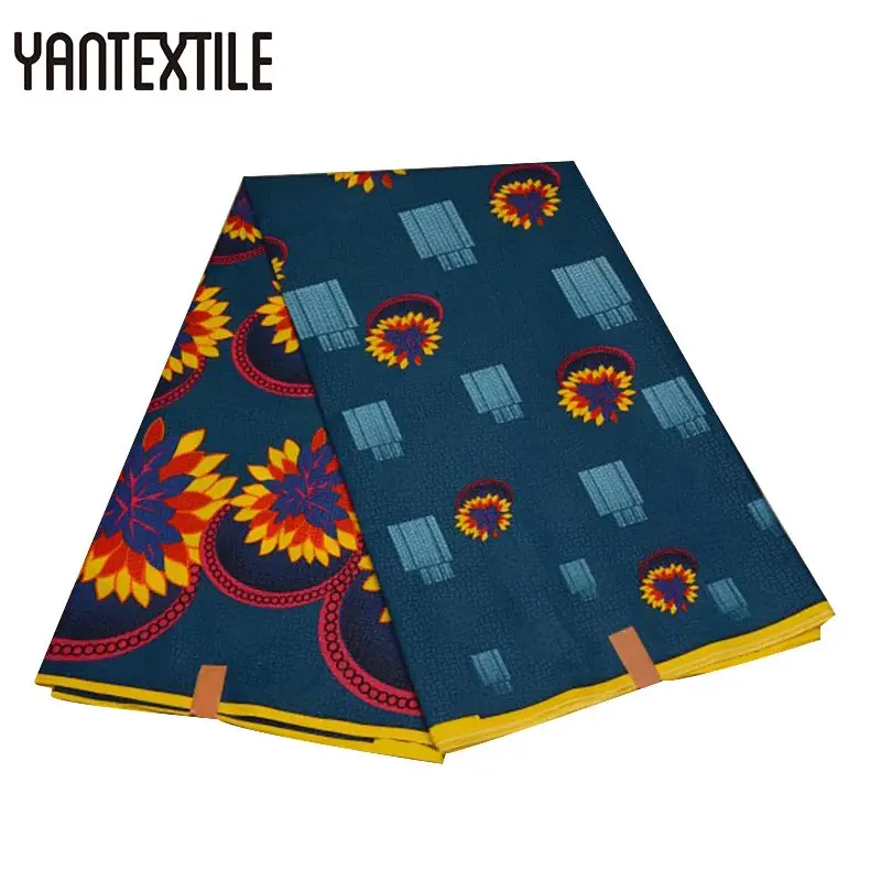 

YANTEXTILE New Evening African Dresses Fabric 6 Yards Polyester Fabric Soft Retail Ankara Fabric African Real Wax Print Tissu
