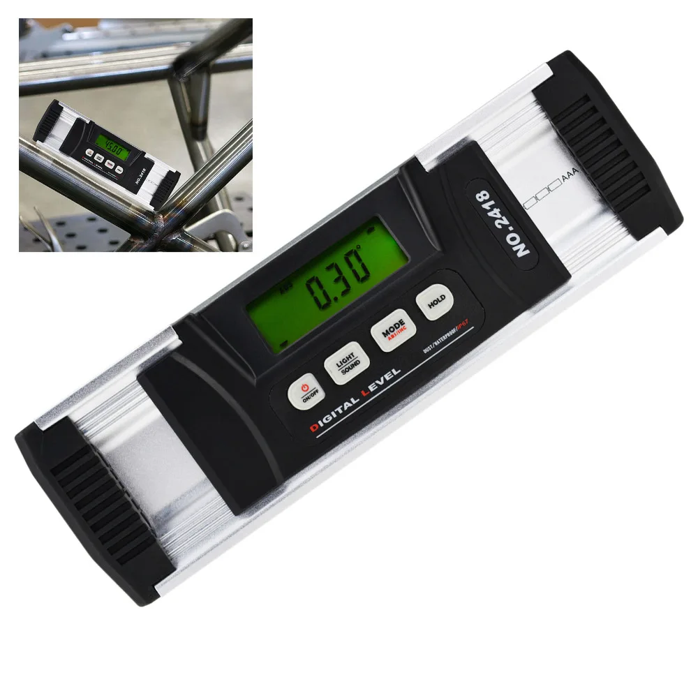 

Angle Finder Digital Construction Inclinometer with Magnetic V-Groove Base IP67 Carpentry, Masonry, Wood Working with Backlight