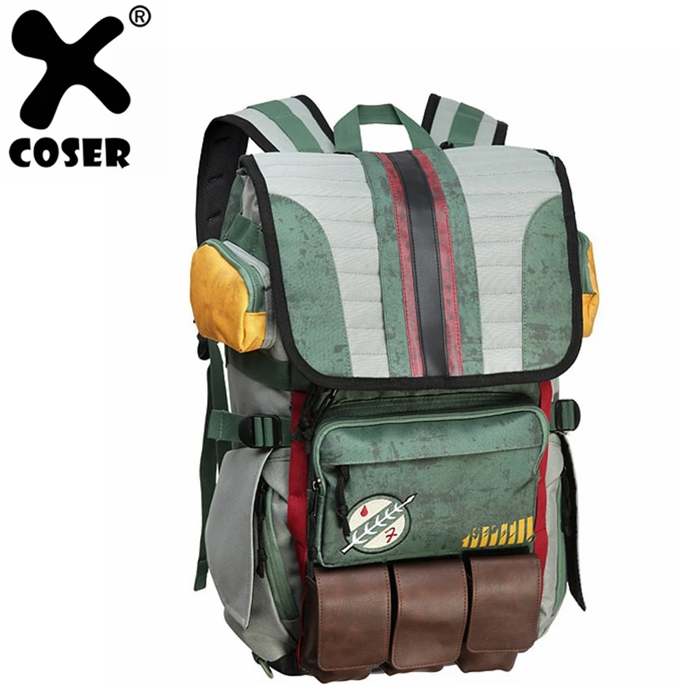 

XCOSER Star Wars Boba Fett Backpack Shoulders Bag Polyester and PU Backpack Halloween Cosplay Costume Accessory