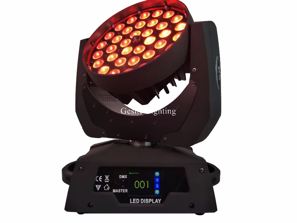 4pcs/lot RGBW 36pcs 18W 6 In 1 Moving Head Light Full Color Led Zoom Wash Beam
