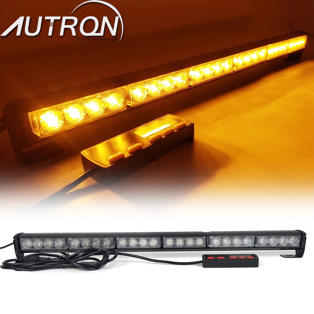 

26" 24W LED Amber Traffic Adviser Directional Arrow Emergency Warning Flashing Truck Wrecker Signal Strobe Light bar