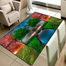 Else природа пейзаж вид на речку фон 3d печать Нескользящая микрофибра Гостиная декоративный современный моющийся коврик