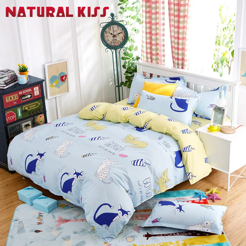 2017 Spring Plant style Bedding sets Queen Size 4pcs Bedclothes Bed