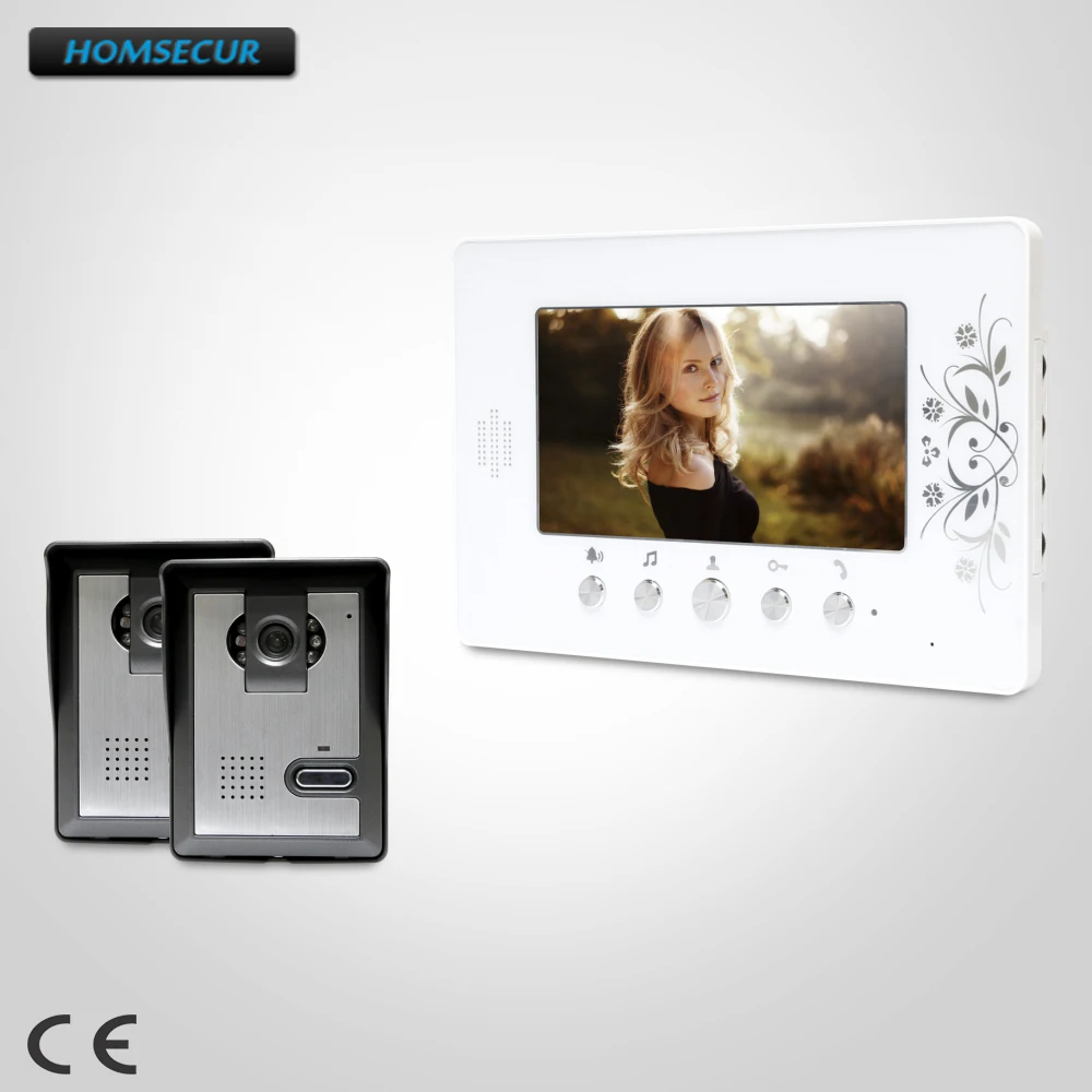 

HOMSECUR 7inch Video Door Phone Intercom System with One Button Unlock for Home Security XC005+XM709