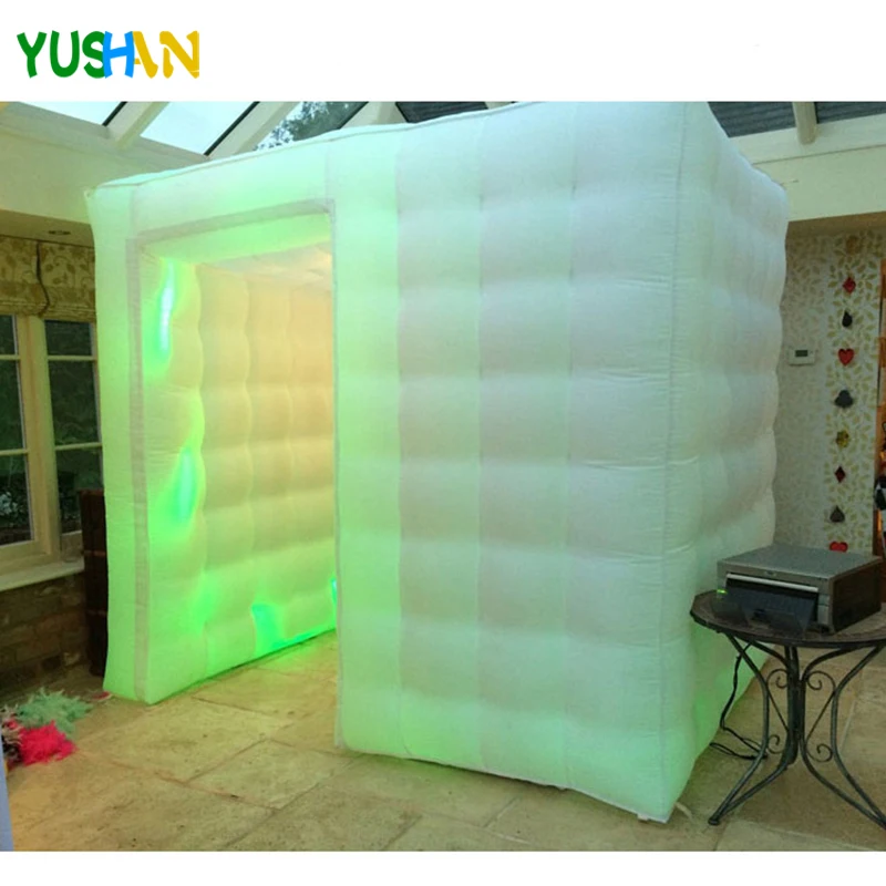 

News 8.2ft*5.9ft*7.38ft mini Inflatable photo booth party Backdrop stand with LED strip on bottom Inflatable Tent For party