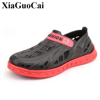 

New Sandals Men Shoes with Platform Garden Clogs for Summer Hollow Slip-on Sandals Anti-skid Soft Light Design Beach Bathroom
