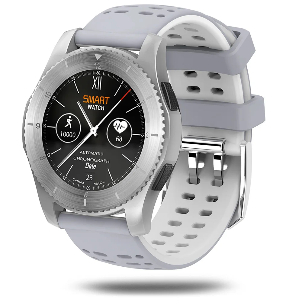 № 1 G8 Смарт-часы-телефон с MTK2502 Bluetooth 4,0 SIM карты Smartwatch вызова сообщение напоминание о частоте пульса монитор для IOS и Android - Цвет: silver and grey