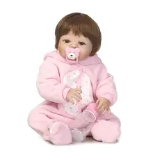 Фотография Newborn Full Body Silicone Bebe Doll Reborn 22 Inch Vinyl Realistic Collectible Doll Reborn Baby Simulator Dolls For Girls Toys