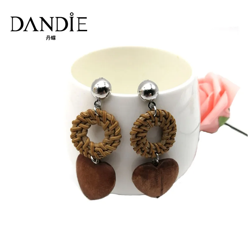Dandie новые модные плетеные серьги ручной работы из ротанга с бусинами и резьбой |