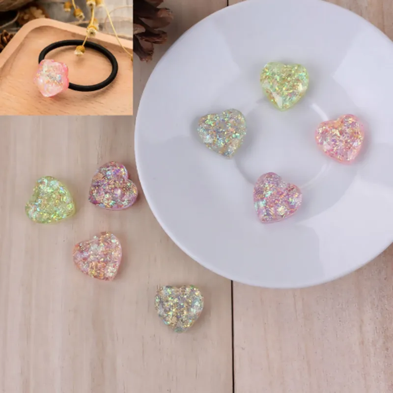 

Doreen Box Resin Aurora Borealis Dome Seals Cabochon Heart Transparent Sequins Faceted 19mm( 6/8") x 19mm( 6/8"), 5 PCs