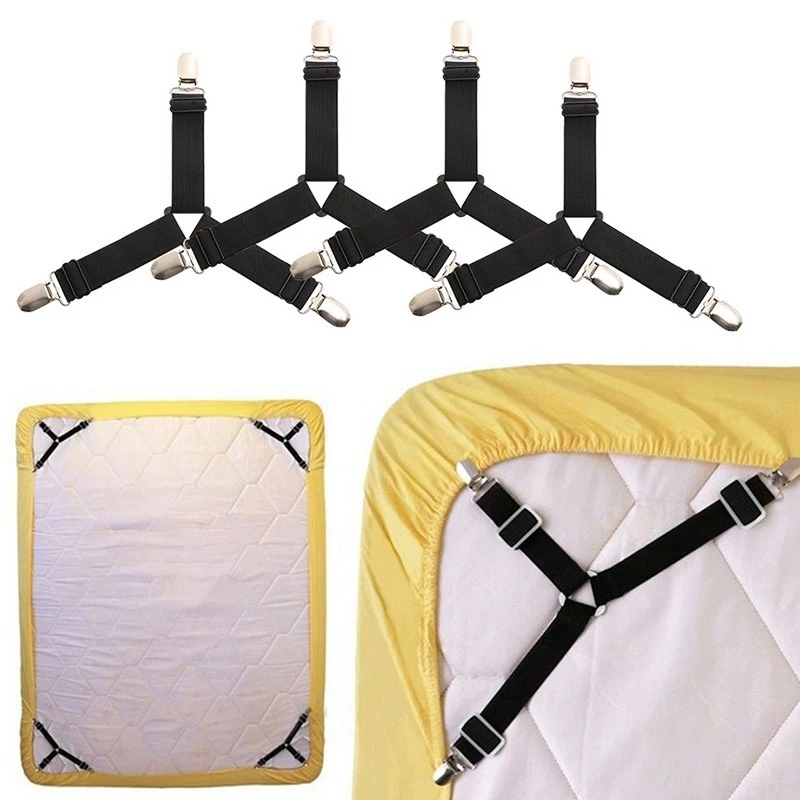 Elastic Bed Sheet Gripper Belt Fastener Bed Sheet Clips Mattress Blankets Holder