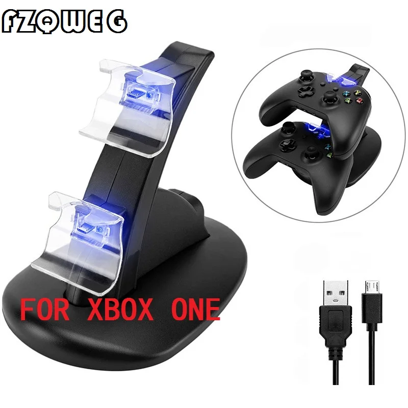FZQWEG USB LED Light Dual Controller Charging Dock Station Charger For