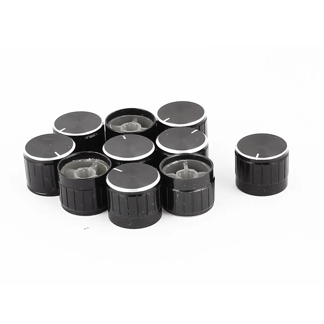 

UXCELL 10 Pcs Aluminium Alloy 6mm Shaft Hole Dia Potentiometer Control Knob Mini Cap Knurled Button 21x17mm Black