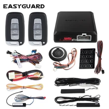 PKE car alarm system with 4 key remote control, remote engine start/stop, push start button and Touch password entry remote engine start stop passive keyless entry car alarm kit 433 92mhz push button start stop and touch password entry