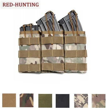 

Tactical Military Molle Bag Vest Accessory Triple Magazine Pouch holds 3 M4/M16 Mag Triple Open Mag pouch