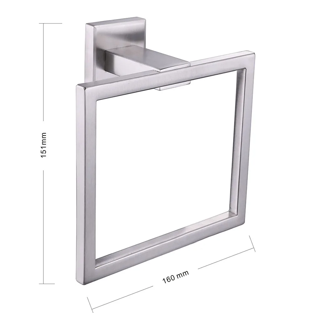 304 Нержавеющая сталь современные банные аксессуары настенный квадрат ручной кольцо для полотенец Держатель