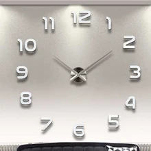 Reloj de pared grande Adhesivo acrílico silencioso Digital grande 3D DIY Reloj de pared diseño moderno para la decoración del hogar de la sala de estar