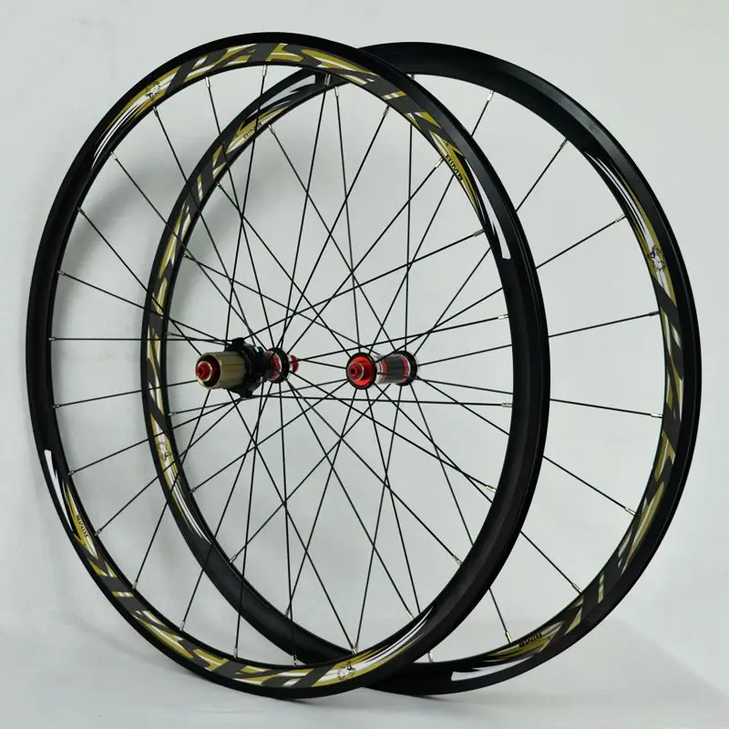 Clearance 700C Carbon Fiber Wheels Road Bike Bicycle Wheel Light Carbon Wheelset  V/C Brakes 30MM Rim direct-pull stainless steel spoke 5