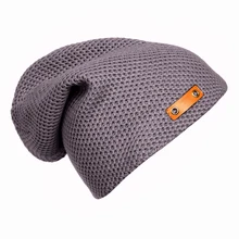 Зимняя теплая Простая мужская и женская вязаная трикотажная шерстяная пряжа шапочка мешковатая шапка